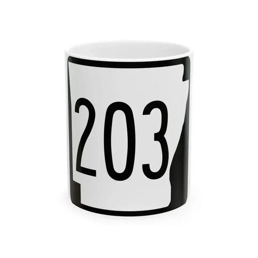 Arkansas 203 1970 (Arkansas) (Road Sign) White Coffee Mug 11oz - Go Mug Yourself