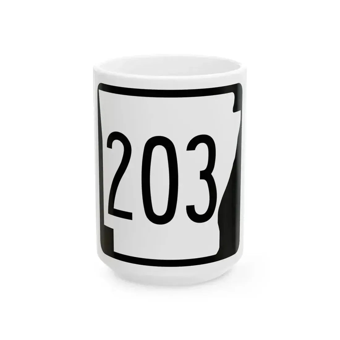 Arkansas 203 1970 (Arkansas) (Road Sign) White Coffee Mug 15oz - Go Mug Yourself