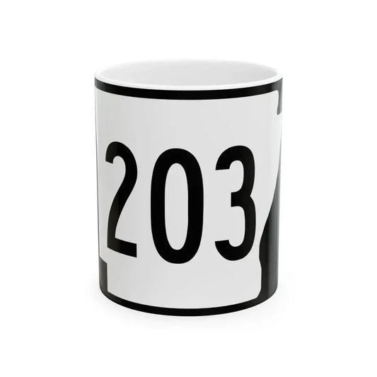 Arkansas 203 (Arkansas) (Road Sign) White Coffee Mug 11oz - Go Mug Yourself