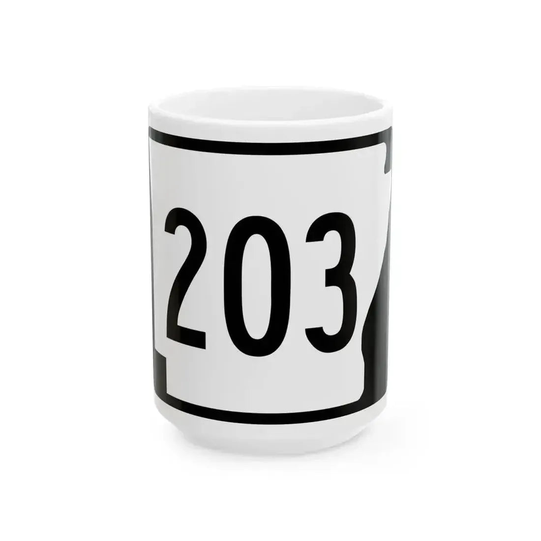 Arkansas 203 (Arkansas) (Road Sign) White Coffee Mug 15oz - Go Mug Yourself