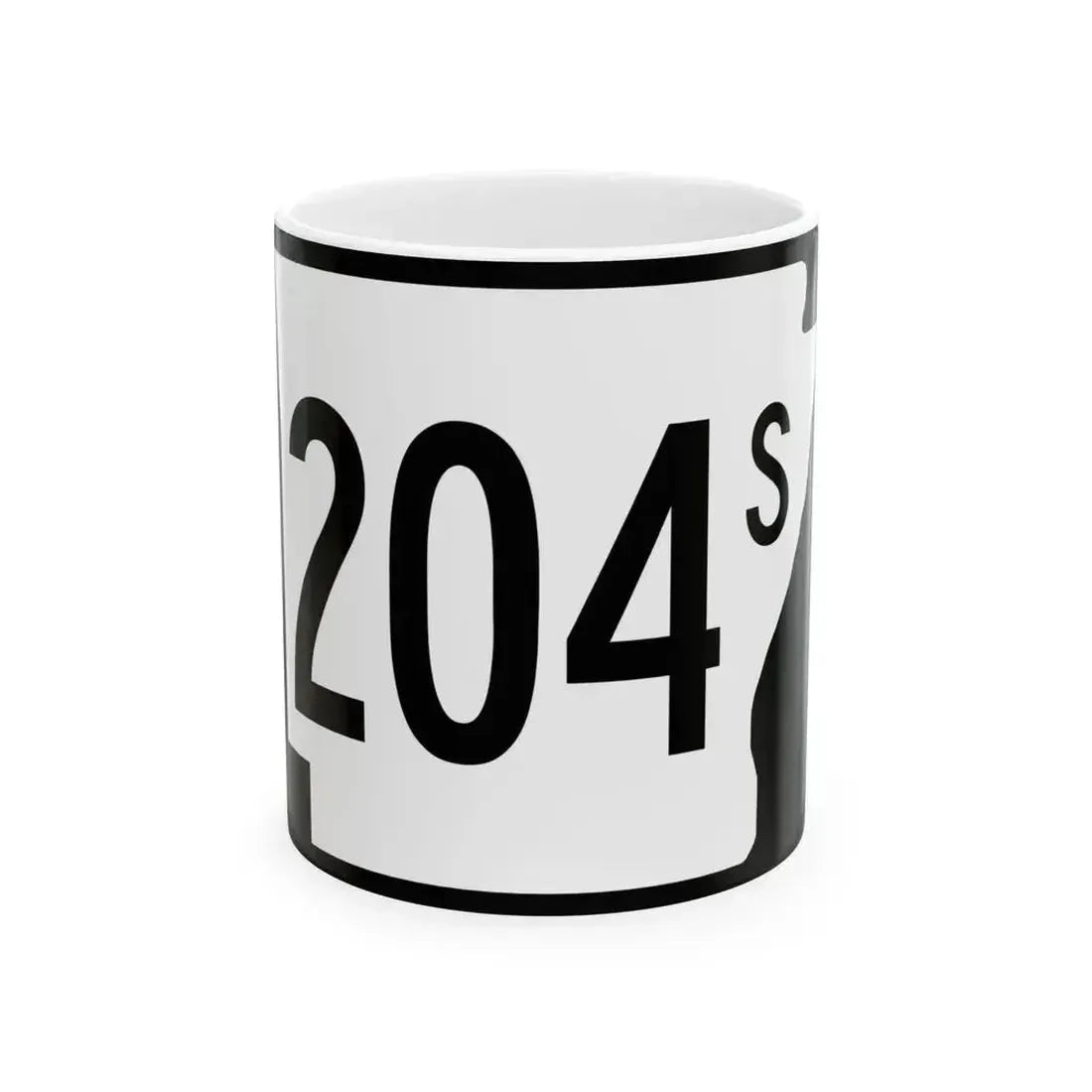 Arkansas 204S (Arkansas) (Road Sign) White Coffee Mug 11oz - Go Mug Yourself