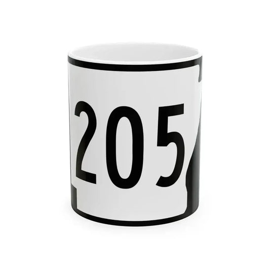 Arkansas 205 (Arkansas) (Road Sign) White Coffee Mug 11oz - Go Mug Yourself