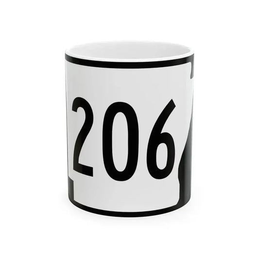 Arkansas 206 (Arkansas) (Road Sign) White Coffee Mug 11oz - Go Mug Yourself