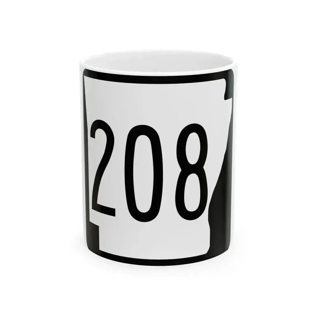 Arkansas 208 1970 (Arkansas) (Road Sign) White Coffee Mug 11oz - Go Mug Yourself