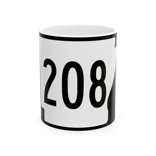 Arkansas 208 (Arkansas) (Road Sign) White Coffee Mug 11oz - Go Mug Yourself
