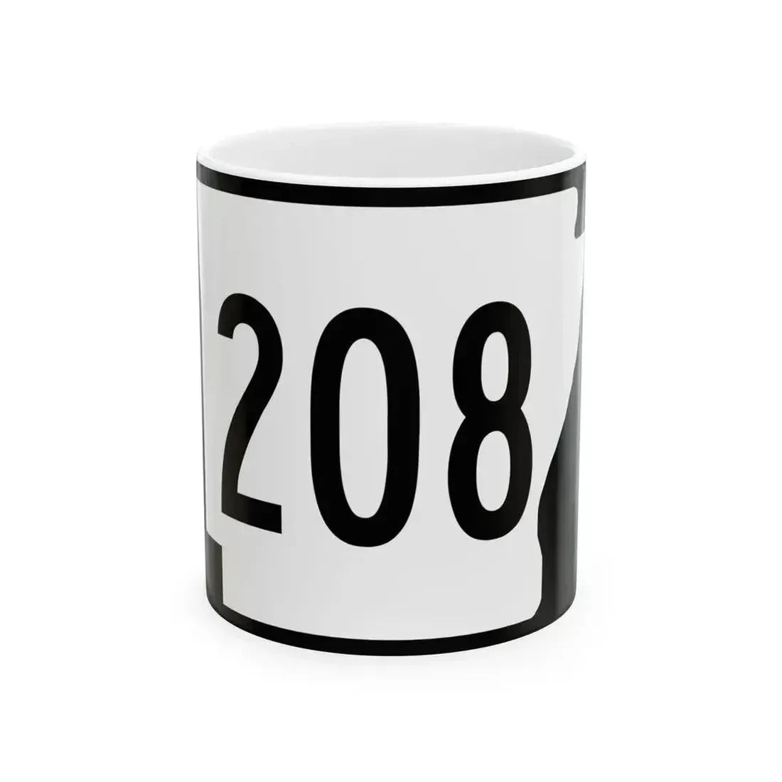 Arkansas 208 (Arkansas) (Road Sign) White Coffee Mug - Go Mug Yourself