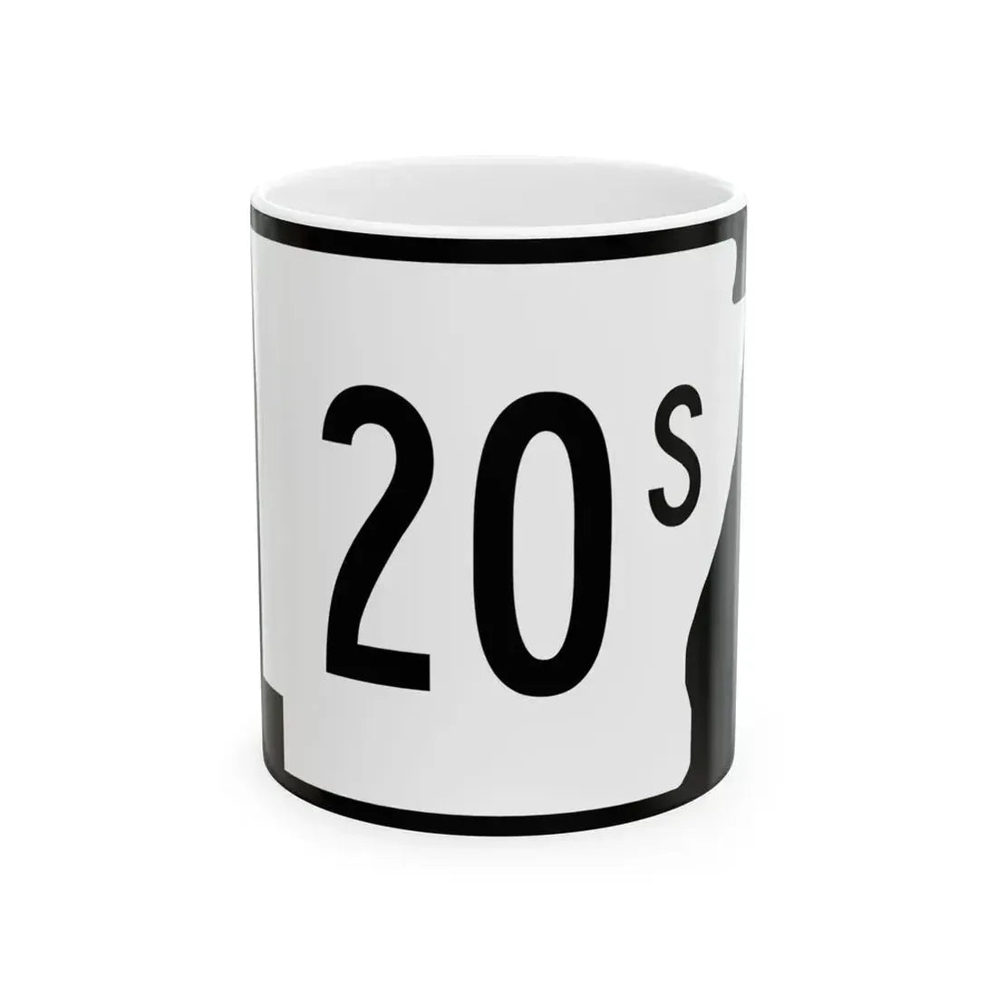 Arkansas 20S (Arkansas) (Road Sign) White Coffee Mug 11oz - Go Mug Yourself