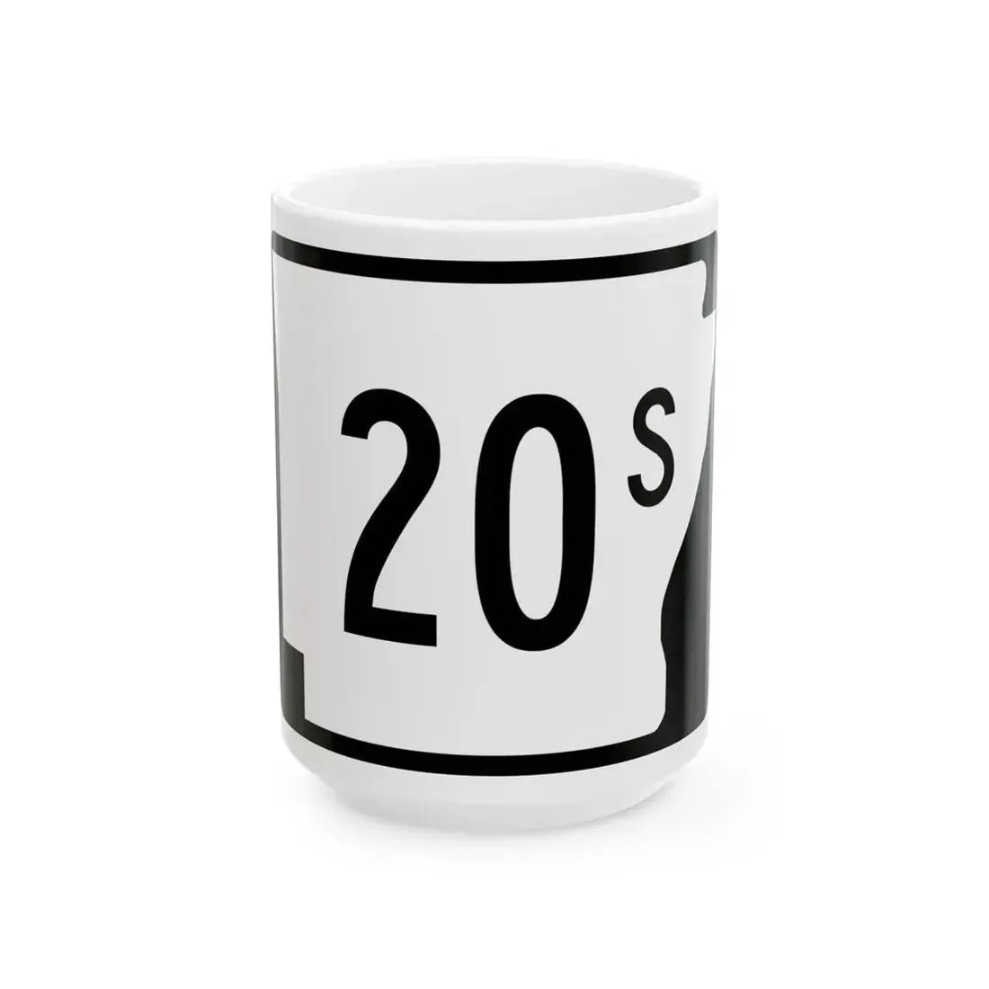 Arkansas 20S (Arkansas) (Road Sign) White Coffee Mug 15oz - Go Mug Yourself