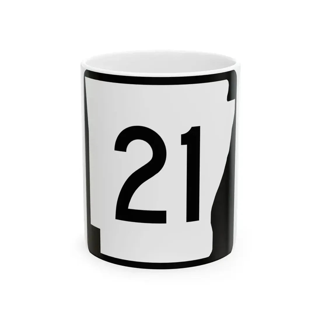 Arkansas 21 (Arkansas) (Road Sign) White Coffee Mug 11oz - Go Mug Yourself