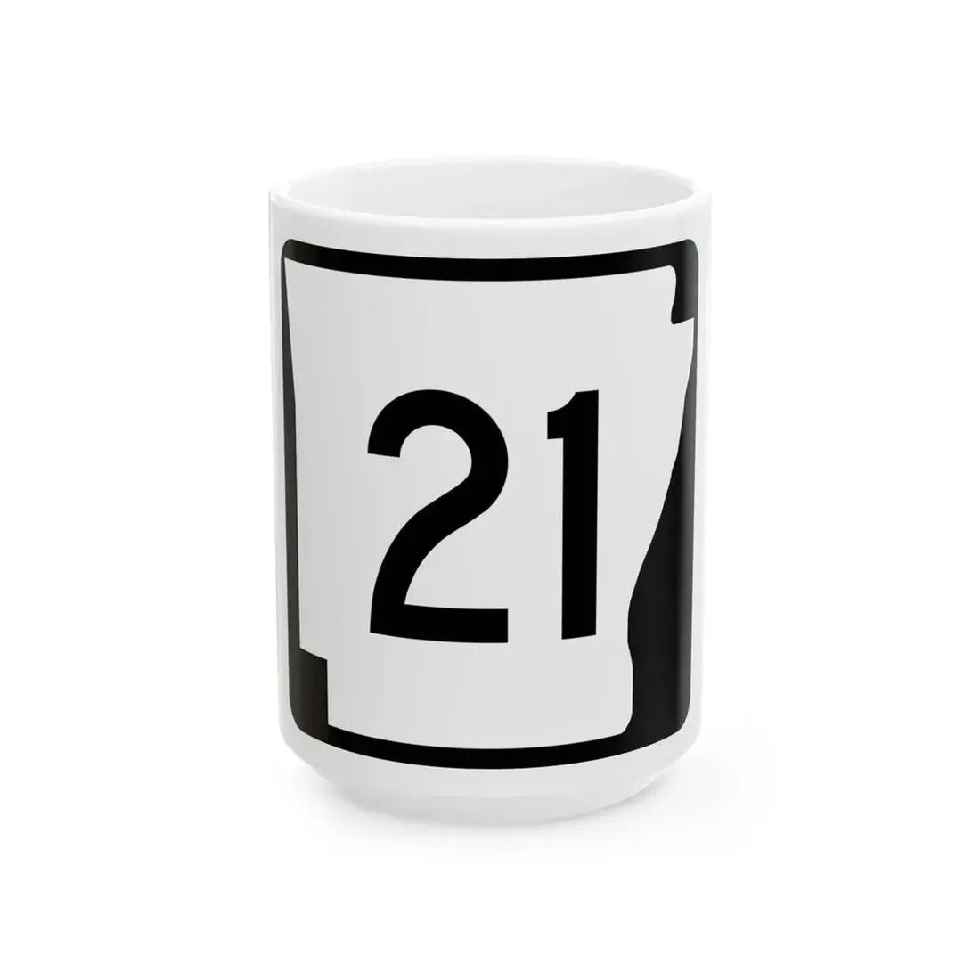 Arkansas 21 (Arkansas) (Road Sign) White Coffee Mug 15oz - Go Mug Yourself