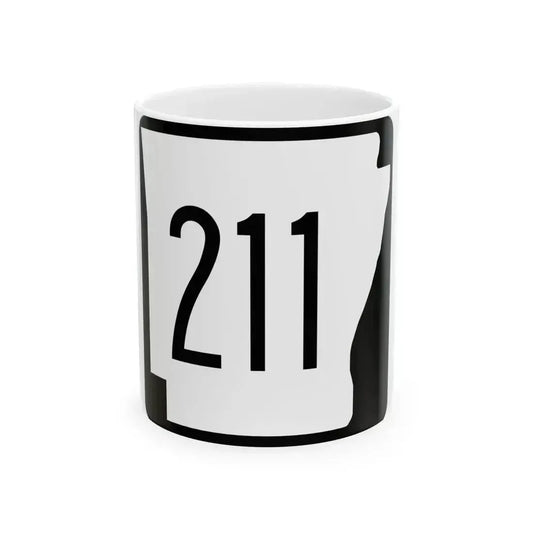 Arkansas 211 1970 (Arkansas) (Road Sign) White Coffee Mug 11oz - Go Mug Yourself