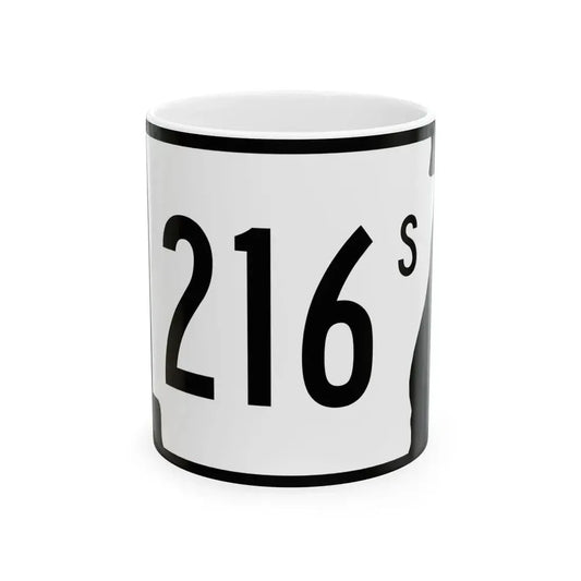 Arkansas 216S (Arkansas) (Road Sign) White Coffee Mug 11oz - Go Mug Yourself