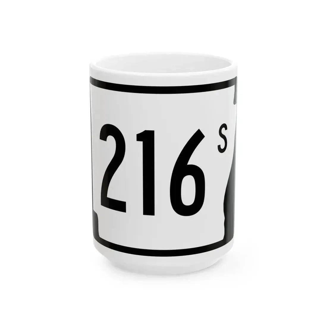 Arkansas 216S (Arkansas) (Road Sign) White Coffee Mug 15oz - Go Mug Yourself