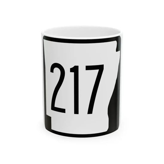 Arkansas 217 1970 (Arkansas) (Road Sign) White Coffee Mug 11oz - Go Mug Yourself