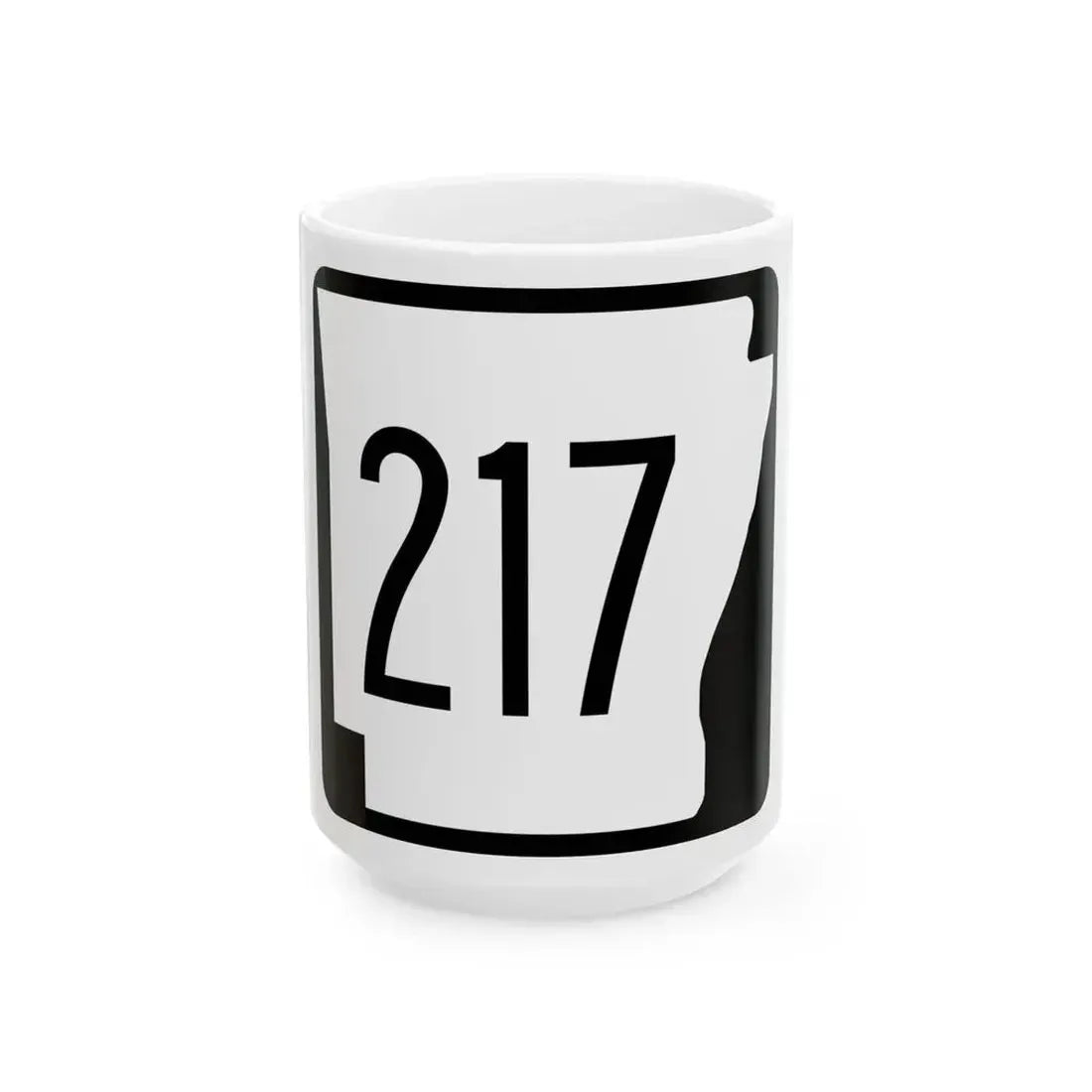 Arkansas 217 1970 (Arkansas) (Road Sign) White Coffee Mug 15oz - Go Mug Yourself