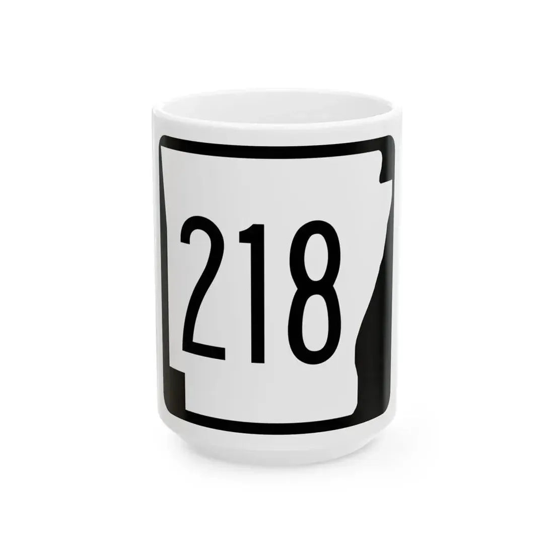 Arkansas 218 1970 (Arkansas) (Road Sign) White Coffee Mug 15oz - Go Mug Yourself