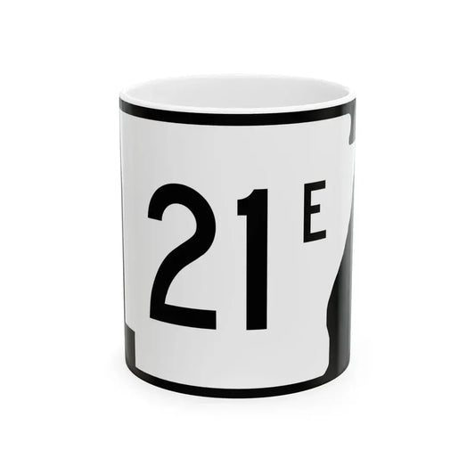 Arkansas 21E (Arkansas) (Road Sign) White Coffee Mug 11oz - Go Mug Yourself