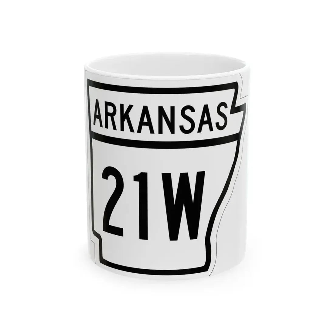 Arkansas 21W 1948 (Arkansas) (Road Sign) White Coffee Mug 11oz - Go Mug Yourself