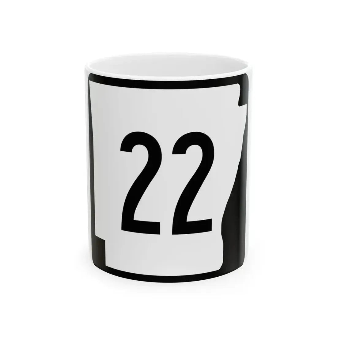Arkansas 22 (Arkansas) (Road Sign) White Coffee Mug 11oz - Go Mug Yourself