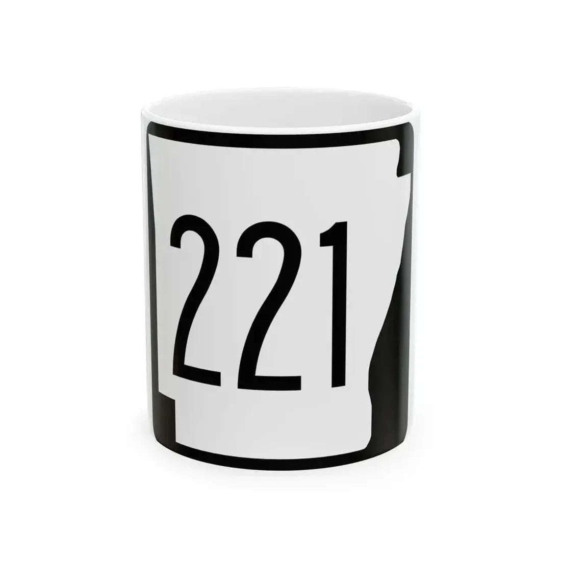 Arkansas 221 1970 (Arkansas) (Road Sign) White Coffee Mug 11oz - Go Mug Yourself