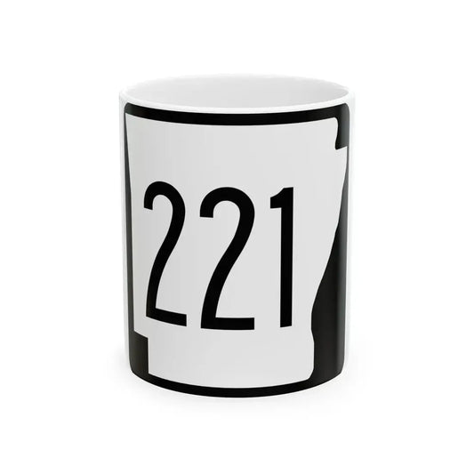 Arkansas 221 1970 (Arkansas) (Road Sign) White Coffee Mug 11oz - Go Mug Yourself