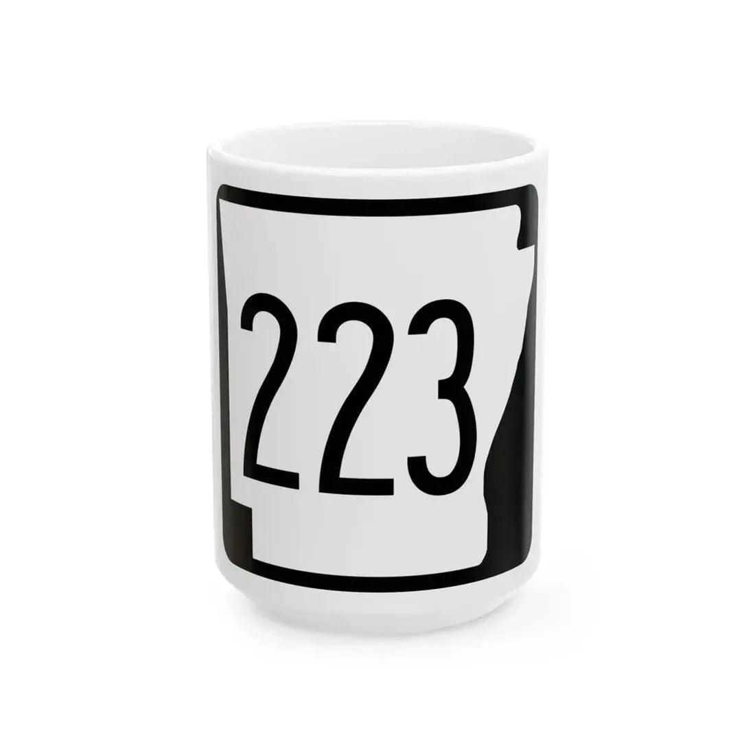 Arkansas 223 1970 (Arkansas) (Road Sign) White Coffee Mug 15oz - Go Mug Yourself