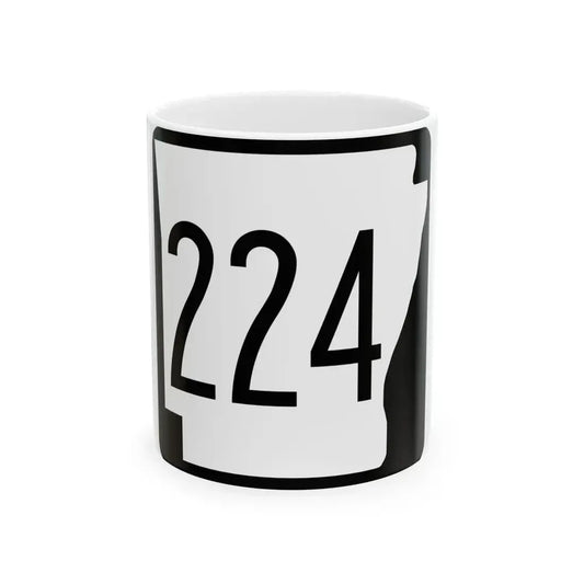 Arkansas 224 1970 (Arkansas) (Road Sign) White Coffee Mug 11oz - Go Mug Yourself