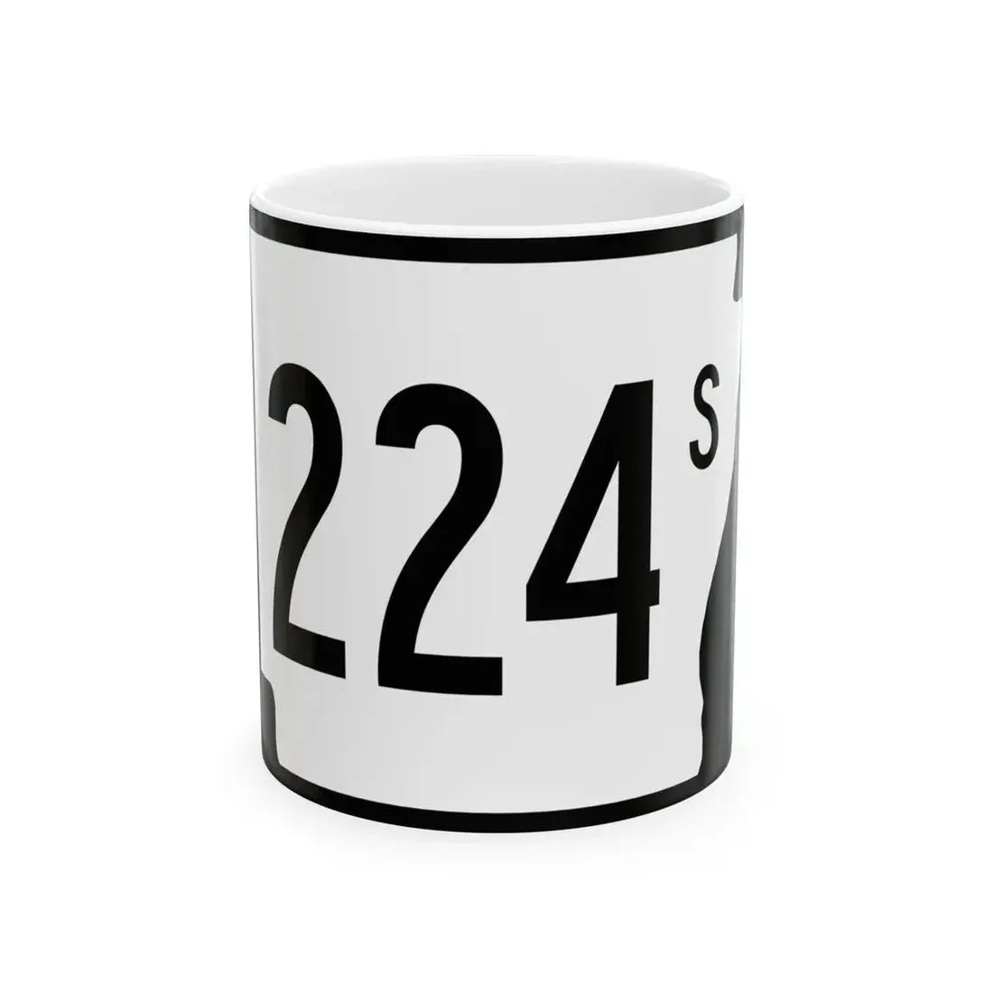 Arkansas 224S (Arkansas) (Road Sign) White Coffee Mug 11oz - Go Mug Yourself