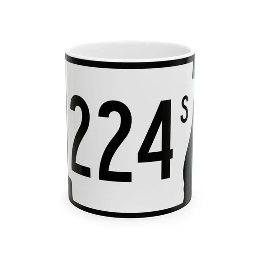 Arkansas 224S (Arkansas) (Road Sign) White Coffee Mug 11oz - Go Mug Yourself