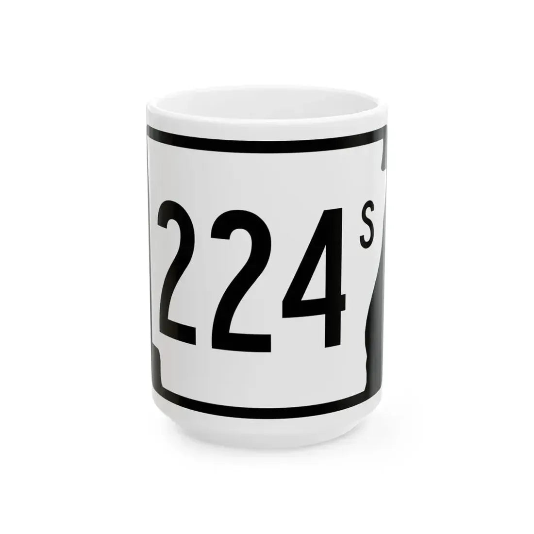Arkansas 224S (Arkansas) (Road Sign) White Coffee Mug - Go Mug Yourself