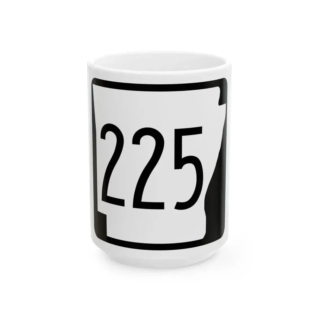 Arkansas 225 1970 (Arkansas) (Road Sign) White Coffee Mug 15oz - Go Mug Yourself