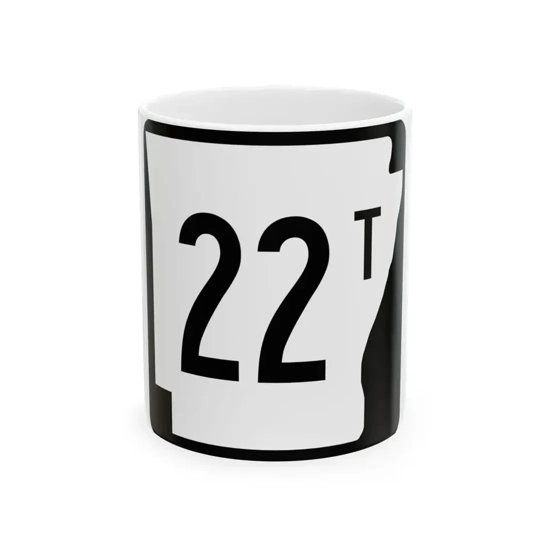 Arkansas 22T (Arkansas) (Road Sign) White Coffee Mug 11oz - Go Mug Yourself