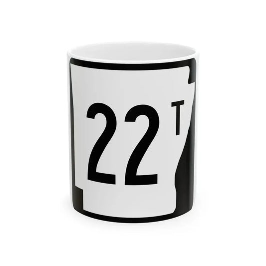 Arkansas 22T (Arkansas) (Road Sign) White Coffee Mug 11oz - Go Mug Yourself