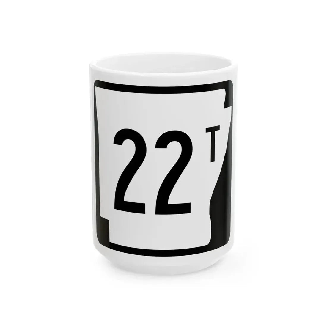 Arkansas 22T (Arkansas) (Road Sign) White Coffee Mug - Go Mug Yourself