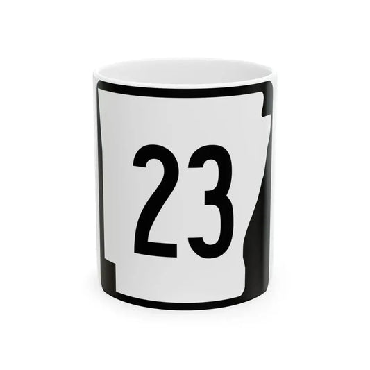 Arkansas 23 (Arkansas) (Road Sign) White Coffee Mug 11oz - Go Mug Yourself