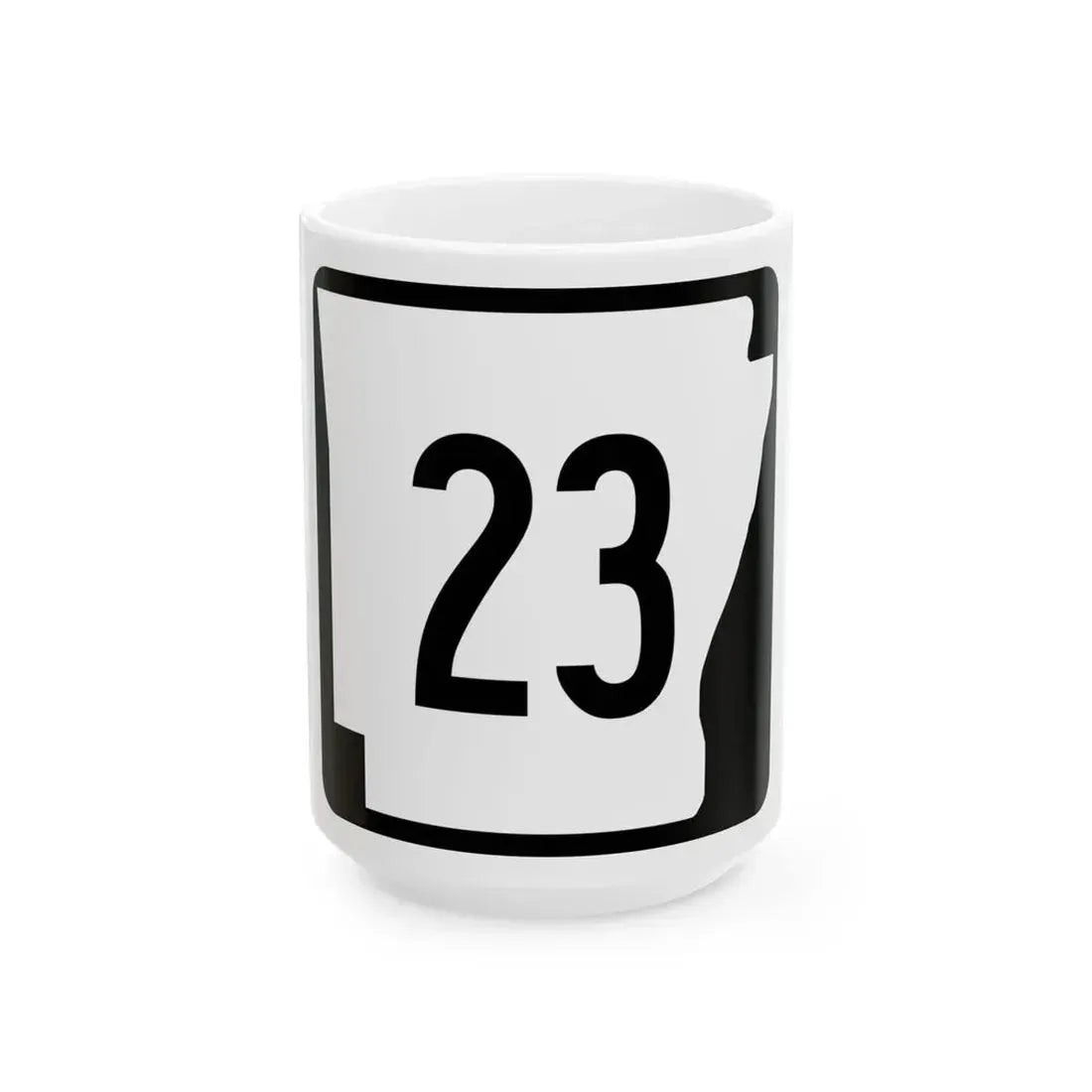 Arkansas 23 (Arkansas) (Road Sign) White Coffee Mug 15oz - Go Mug Yourself
