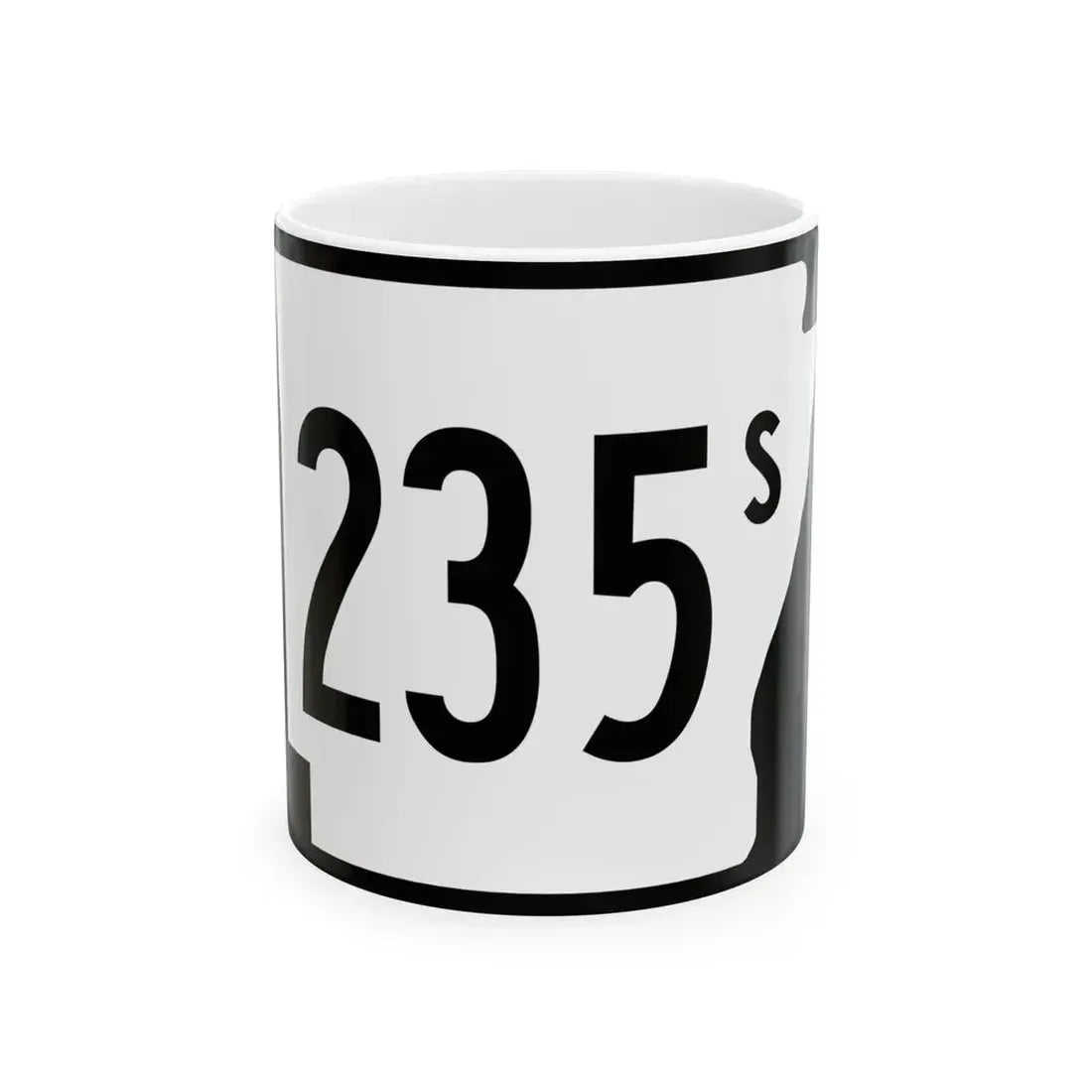 Arkansas 235S (Arkansas) (Road Sign) White Coffee Mug - Go Mug Yourself