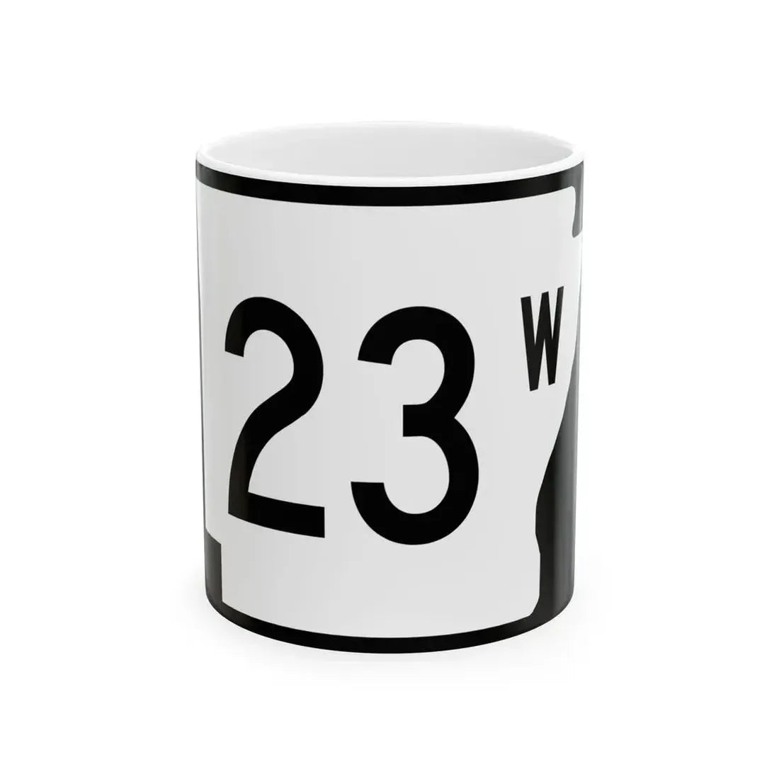 Arkansas 23W (Arkansas) (Road Sign) White Coffee Mug 11oz - Go Mug Yourself