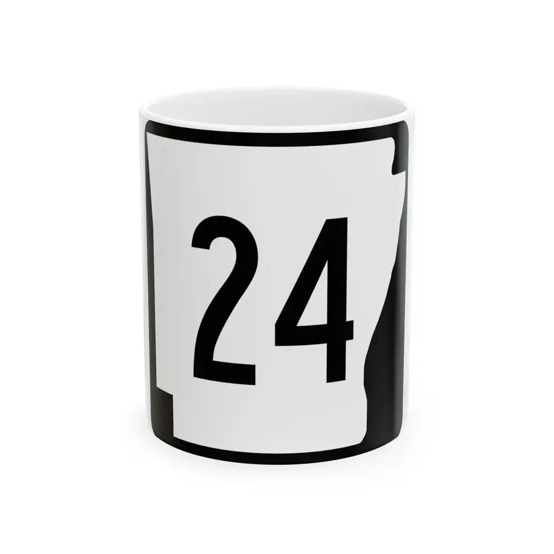 Arkansas 24 (Arkansas) (Road Sign) White Coffee Mug 11oz - Go Mug Yourself