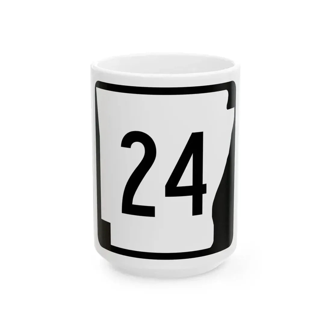 Arkansas 24 (Arkansas) (Road Sign) White Coffee Mug 15oz - Go Mug Yourself