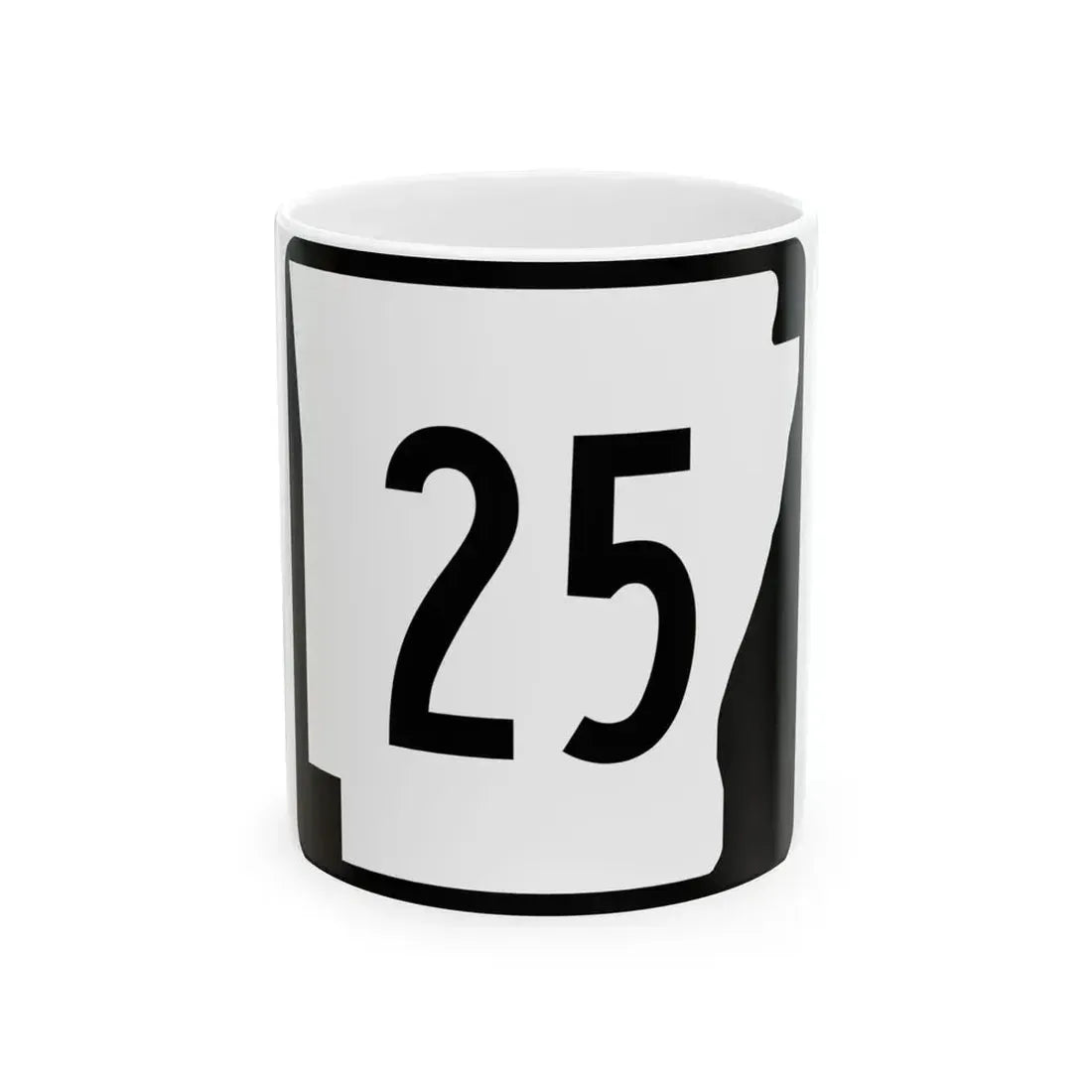 Arkansas 25 (Arkansas) (Road Sign) White Coffee Mug 11oz - Go Mug Yourself