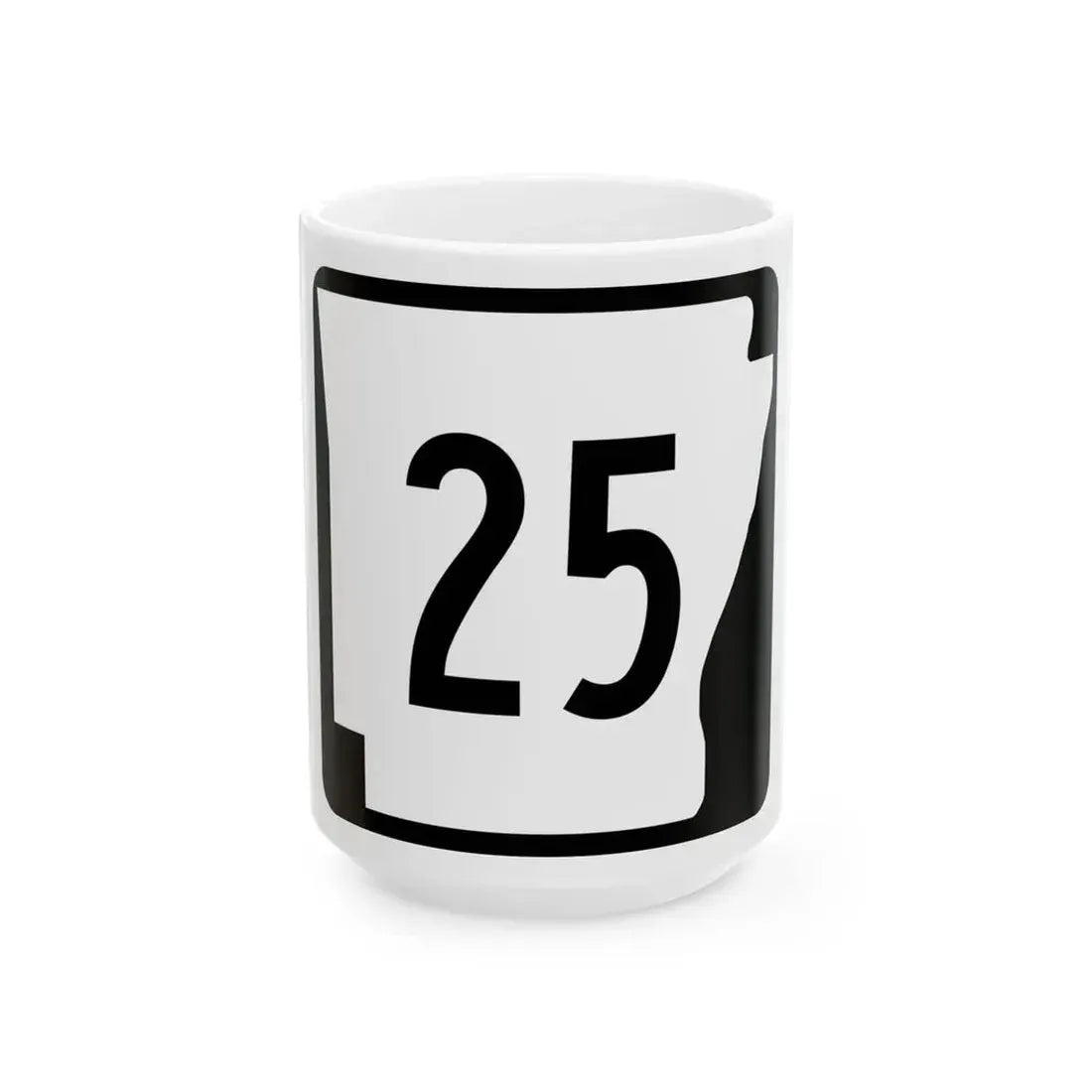Arkansas 25 (Arkansas) (Road Sign) White Coffee Mug 15oz - Go Mug Yourself