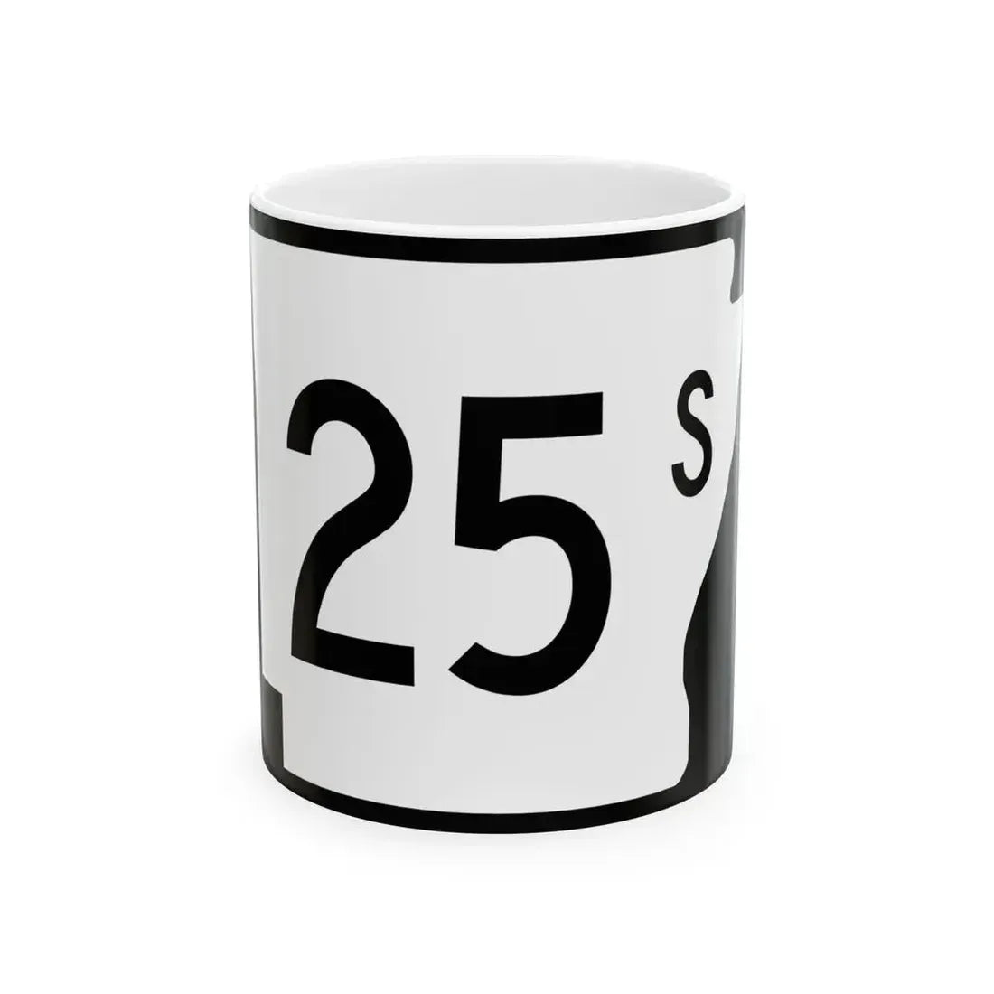 Arkansas 25S (Arkansas) (Road Sign) White Coffee Mug 11oz - Go Mug Yourself