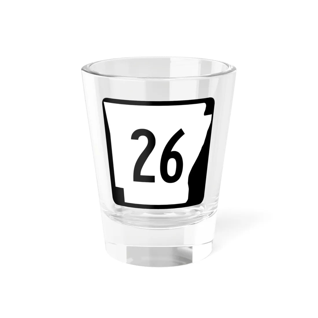 Arkansas 26 (Arkansas) (Road Sign) Shot Glass 1.5oz 1.5oz - Go Mug Yourself