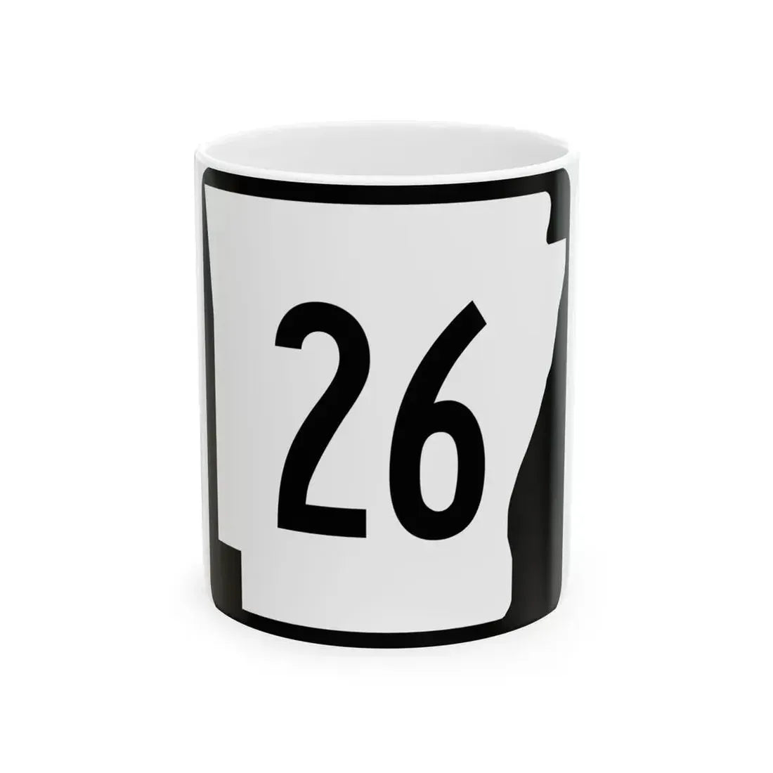 Arkansas 26 (Arkansas) (Road Sign) White Coffee Mug 11oz - Go Mug Yourself