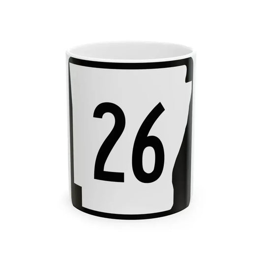 Arkansas 26 (Arkansas) (Road Sign) White Coffee Mug 11oz - Go Mug Yourself