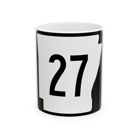 Arkansas 27 (Arkansas) (Road Sign) White Coffee Mug 11oz - Go Mug Yourself