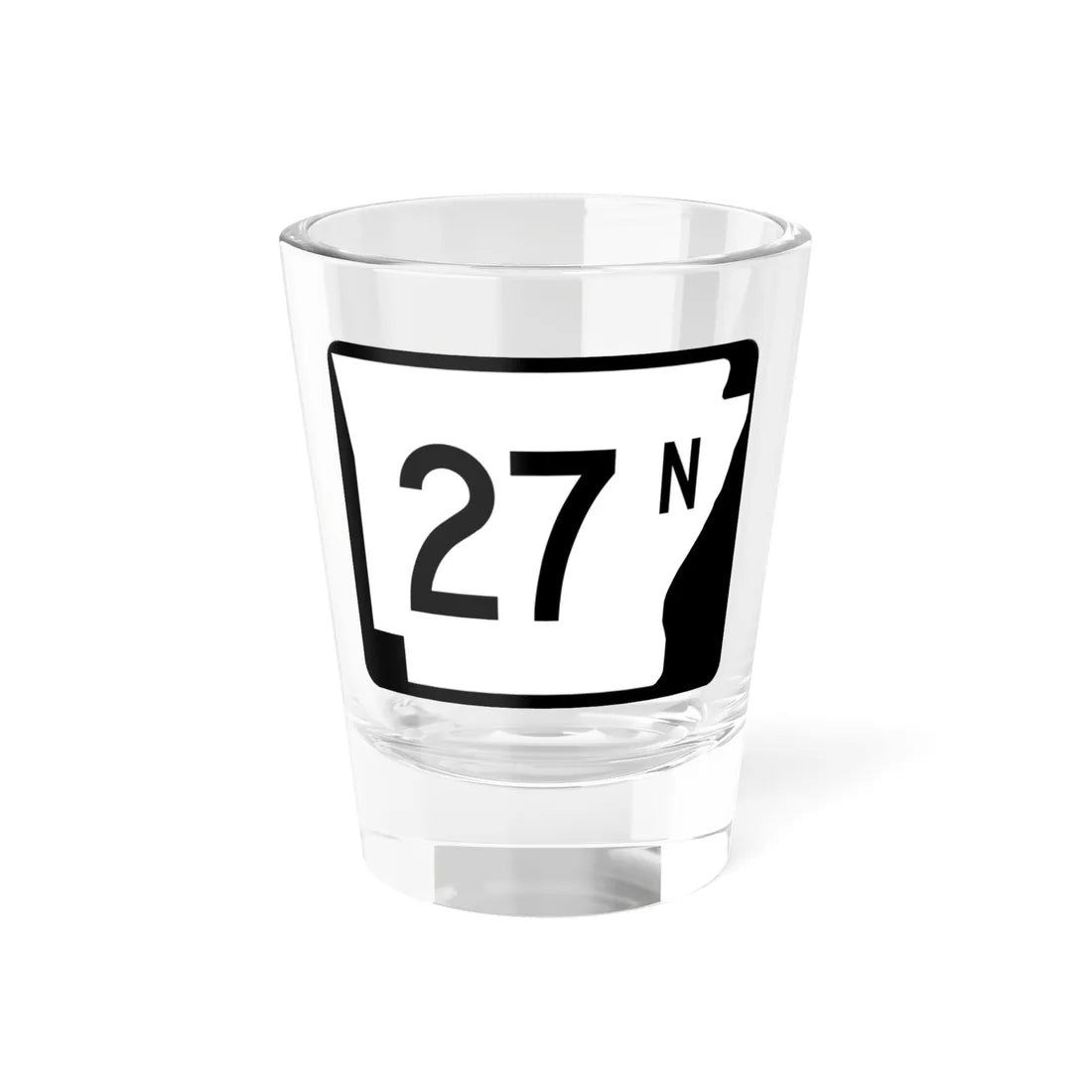 Arkansas 27N (Arkansas) (Road Sign) Shot Glass 1.5oz 1.5oz - Go Mug Yourself