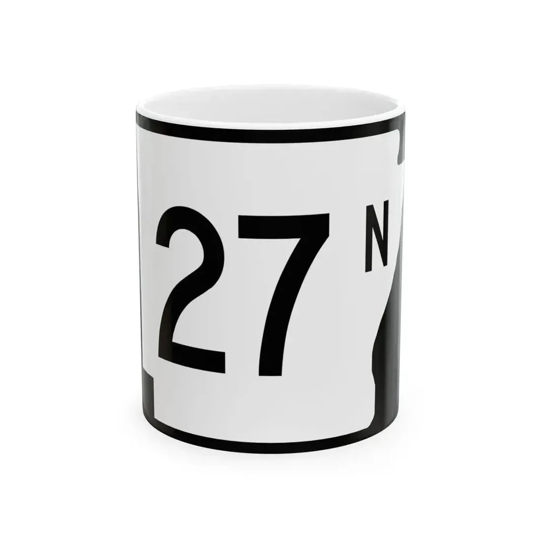 Arkansas 27N (Arkansas) (Road Sign) White Coffee Mug 11oz - Go Mug Yourself