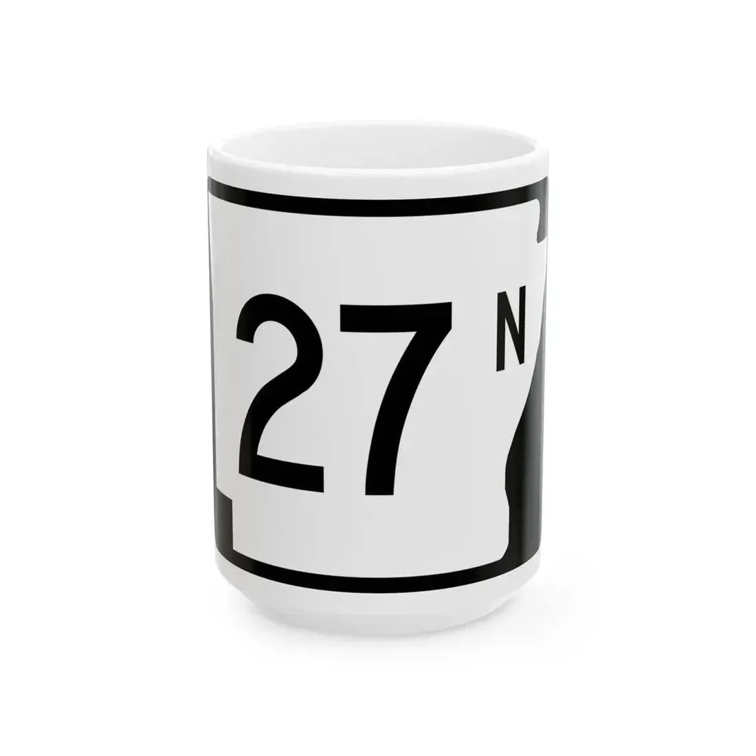 Arkansas 27N (Arkansas) (Road Sign) White Coffee Mug 15oz - Go Mug Yourself